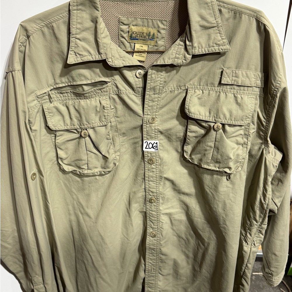 #2061-Outdoor Life Men's Khaki Casual Button Down Shirt